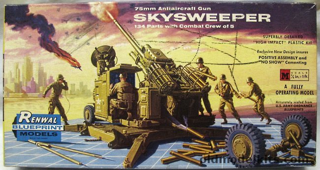 Renwal 1/32 Skysweeper 75mm Anti-Aircraft Gun - M51 (D48), M552-169 plastic model kit